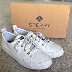 EUC Sperry White Crest Vibe Leather Sneaker